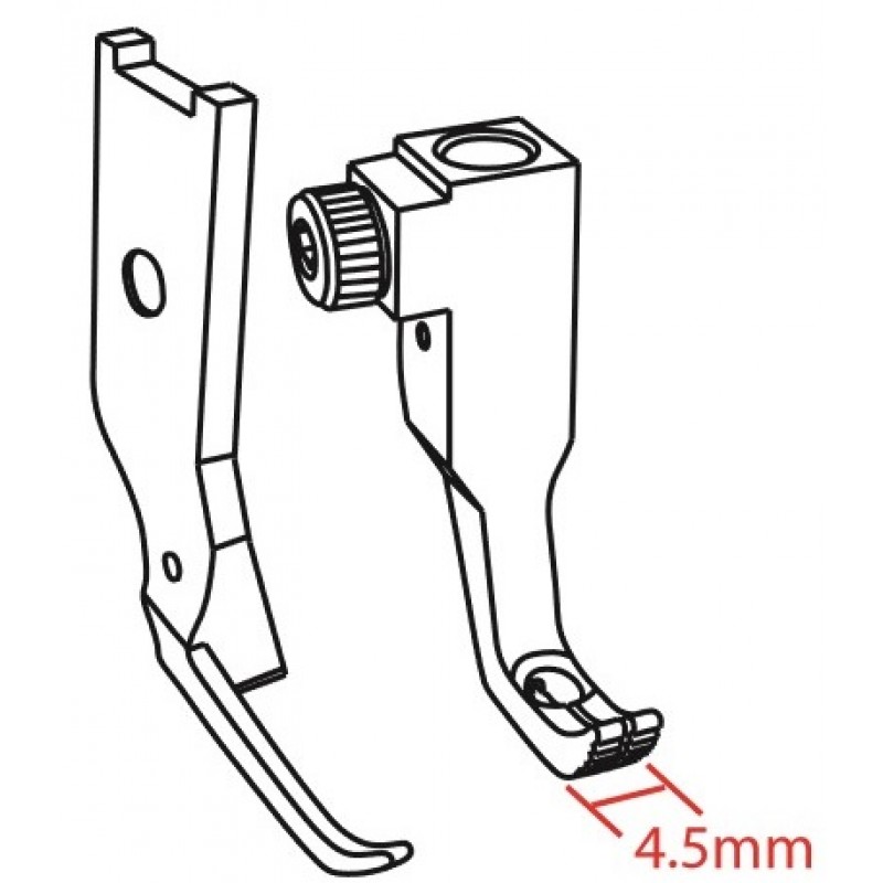 KP1510-R081 Presser Feet — Presser foot width : 6.5 mm Feeding foot width : 4.5 mm