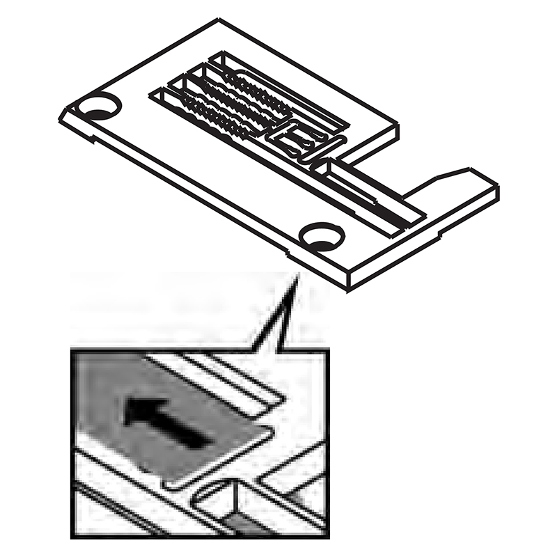 257051B48A Needle Plate — Needle Plate for Pegasus Coverstitch Machine Suitable for machine: