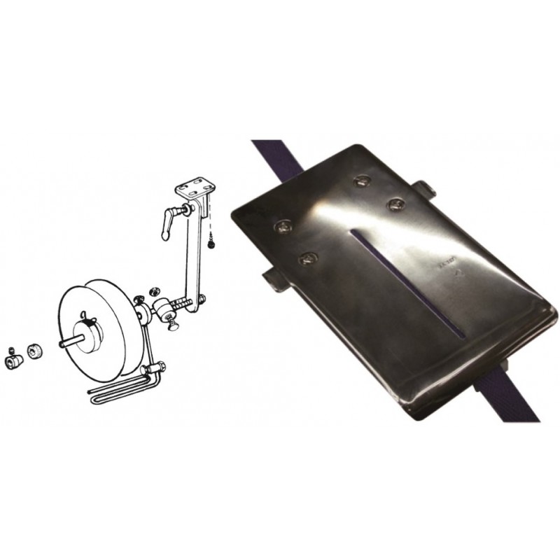 KA767R Tape Guide with Roller Holder — Tape guide for flat bed machine with roller holder N900-001527