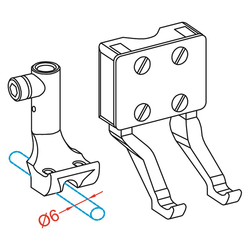 KH768DP Piping Feet — Double Needle Compensating Feet for Piping Groove Size: 6mm