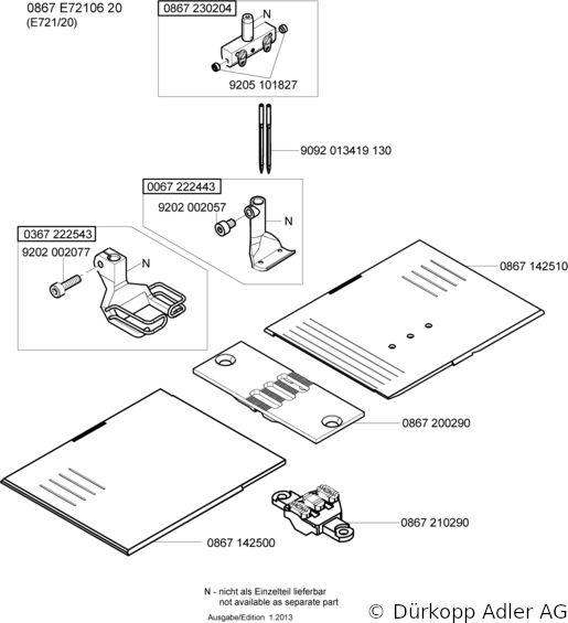 867-290040-70 Dürkopp Adler 2-Needle lockstitch flatbed longarm bottom feed, needle feed and alternating foot top feed sewing machine (0867 990103 090)
