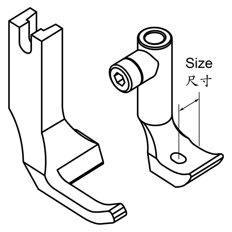 KP269B Binding Feet — Binding Feet Set for Durkopp Adler 69,269 Size options: Space between needle hole and right edge