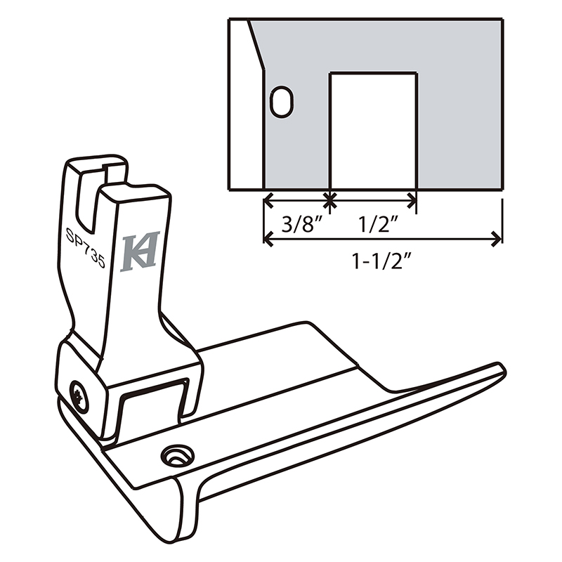 SP-735 Left Guide Flat Bottom Foot — Left Guide Flat Bottom Foot