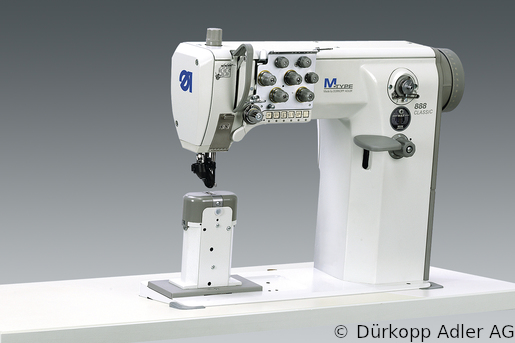 888-260122 Dürkopp Adler 2-Needle lockstitch post bed wheel feed, needle feed and top driven roller presser also during backtacking, integrated sewing drive sewing machine(0888 990004 066)