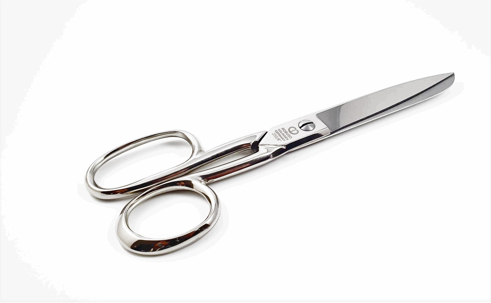ROBUSO sewing scissors 250/E/8" with one long eye & nickel plated
