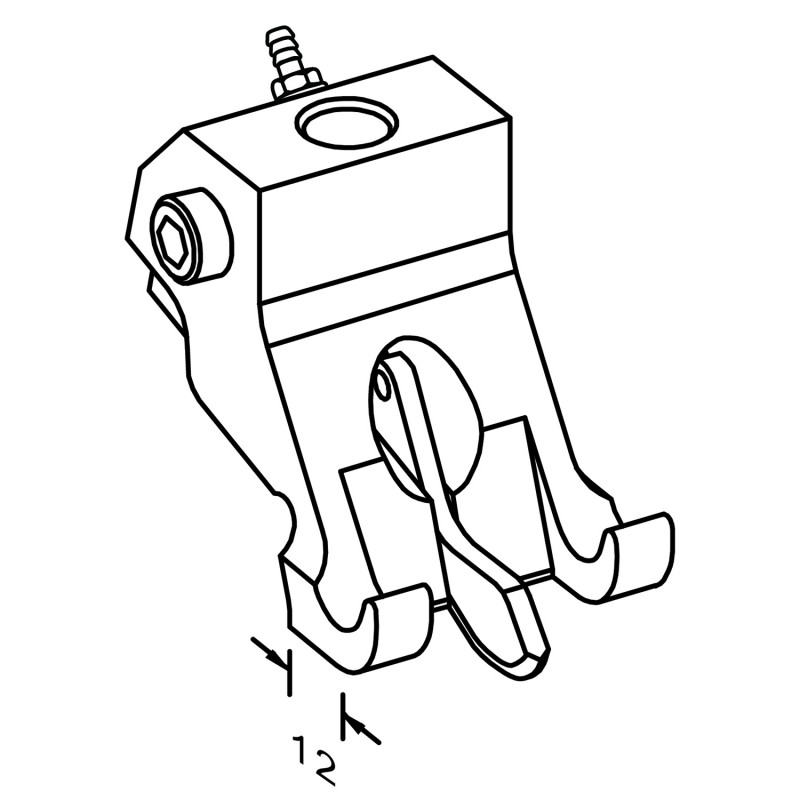 KP768YAO Pneumatic Center Guide Foot — Pneumatic center guide foot with extremely short toes Pressing length: 12mm