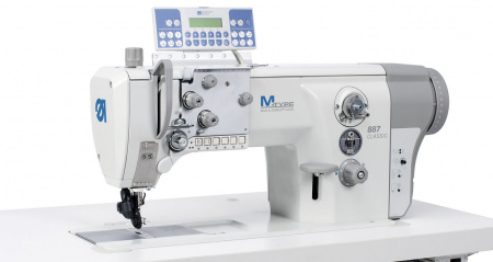 Durkopp Adler 887 M-TYPE One or two needle flatbed machine with triple feed - wheel feed, needle feed and driven roller presser for light and medium-heavy materials