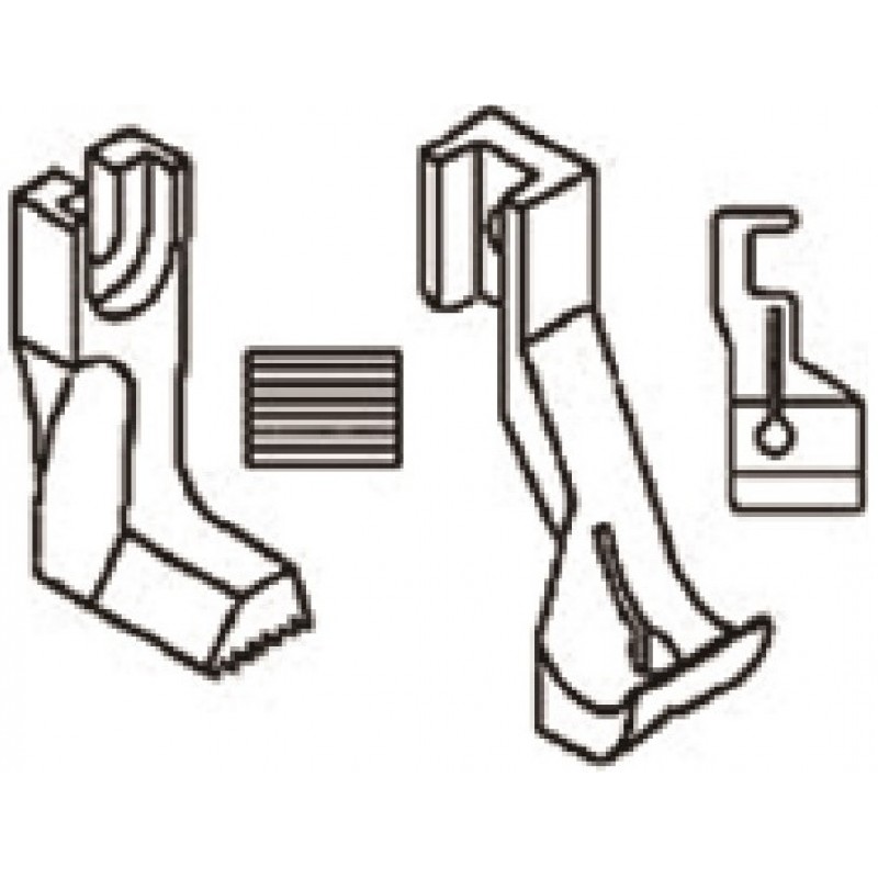 U194 Presser Foot + U195 Feeding Foot — Binding Feet Set Presser Foot Width : 12mm Feeding Foot Width : 14mm Suitable for: