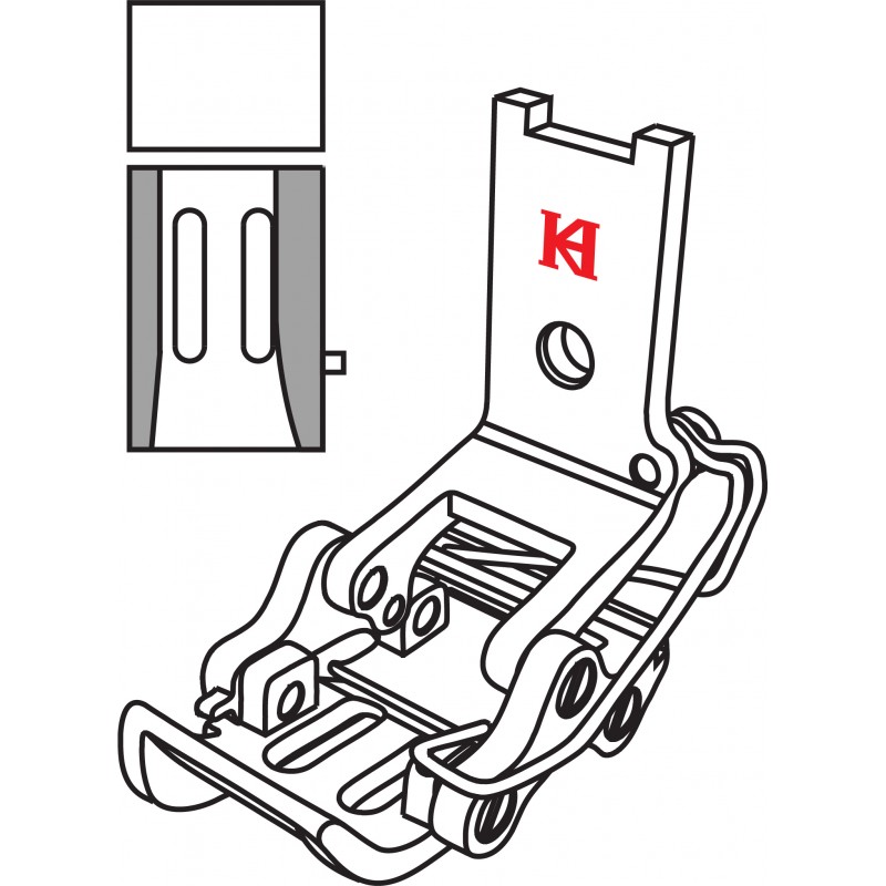 KT112PG Hinged Compensating Feet — Hinged Compensating Feet Sewing crossed seam easily.
