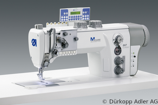 867-190445-M Dürkopp Adler 1-Needle lockstitch flatbed bottom feed, needle feed and alternating foot top feed, integrated sewing drive sewing machine (0867 990216 019)