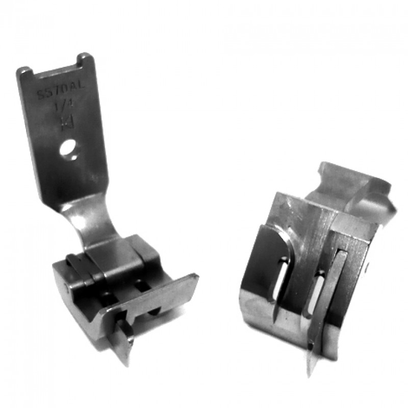 S570AL Curved Grooved Feet — Right Curved Grooved Feet with Left Compensating Guide * Gauge Set for Curved Tape Attaching *