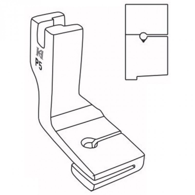 P5 Shirring Feet — Top Ply Joining Shirring Feet Space from top ply edge to needle hole: 3mm