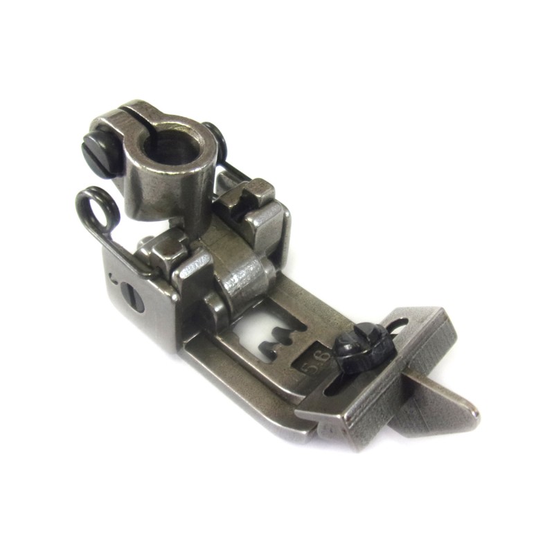 2700 Presser Foot with Center Guide — Presser Foot with Center Guide for Coverstitch Machine Center guide is adjustable and removable. Presser Bar Internal Diameter: 6.0mm