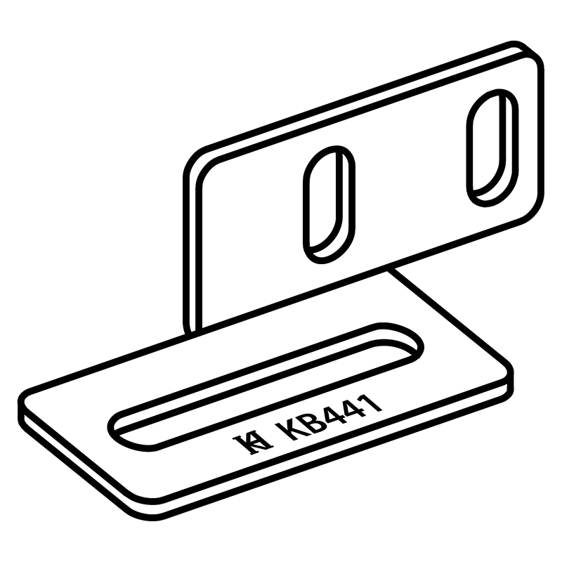 KFB441 Binder Base Bracket — Binder Base Bracket Left / right movable. *The binder requires 2 screw holes with 16mm distance for mounting the bracket.
