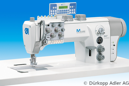 867-290342-M Dürkopp Adler 2-Needle lockstitch flatbed bottom feed, needle feed and alternating foot top feed, integrated sewing drive sewing machine (0867 990210 005)