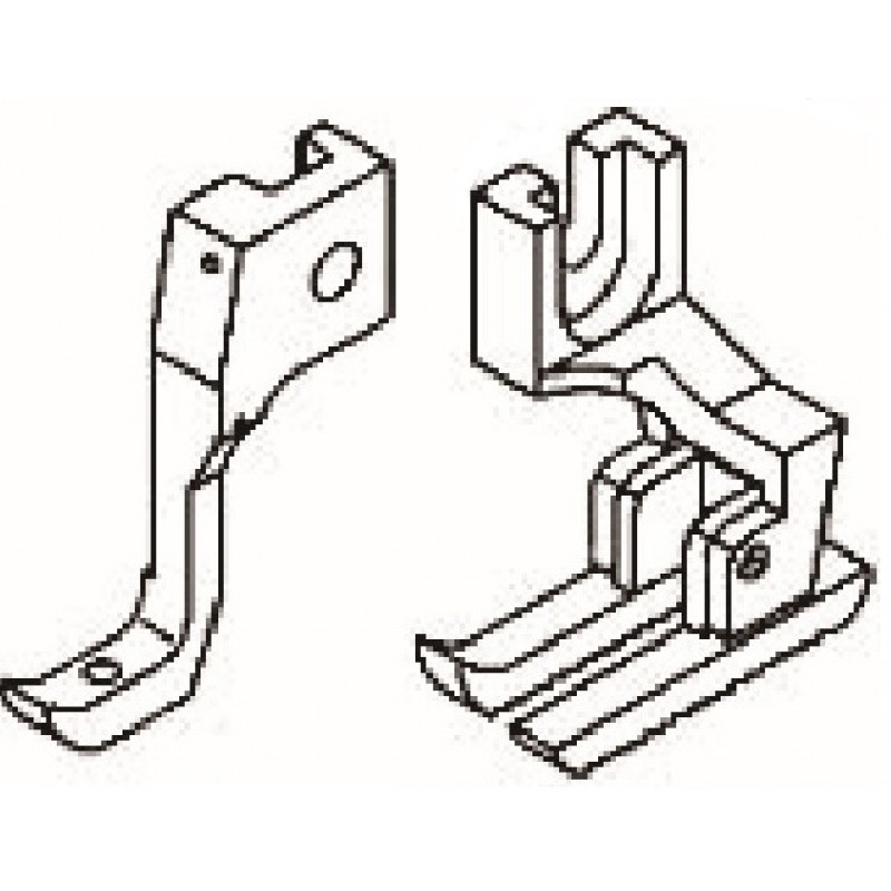 B1524-141-H00 + B1525-141-HA0 (U192Y + U193Y) Presser Feet — For Juki DU-141 B1524-141-H00 (U192Y) Presser Foot Presser foot width : 13mm B1525-141-HA0 (U193Y) Feeding Foot Feeding foot width : 4.5mm