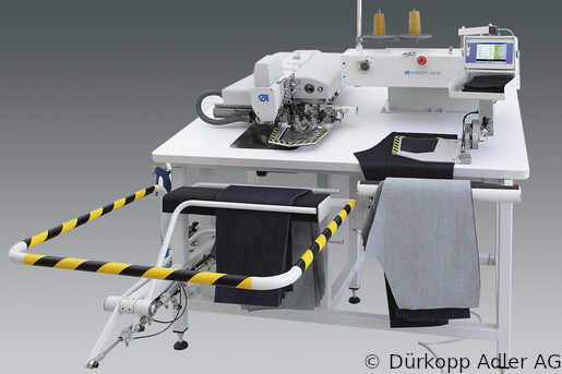 906-01 Dürkopp Adler 1-Needle lockstitch automatic sewing unit for setting of pockets Clamp- or dog bottom feed and/or clamp-, dog- oder rail top feed (0906 990001 001)