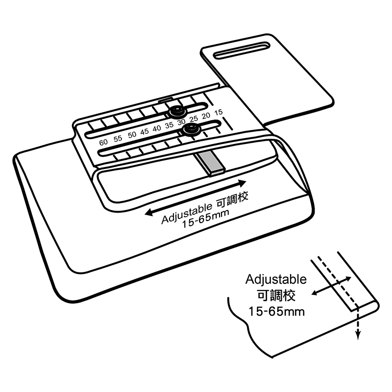 KHF226 Upturn Folder — Upturn Folder Finished Size: 15mm ~ 65mm (Adjustable) Can be used with swing bracket.