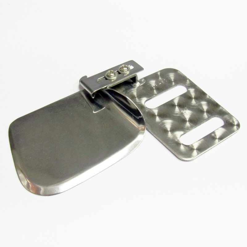KHF80 Upturn Hemmer — Adjustable Single Upturn Hemmer (2-needle) Finished Sized can be adjusted between 1/8" and 1/2" Applicable Parts：1. PL112X1, PL112X1.8