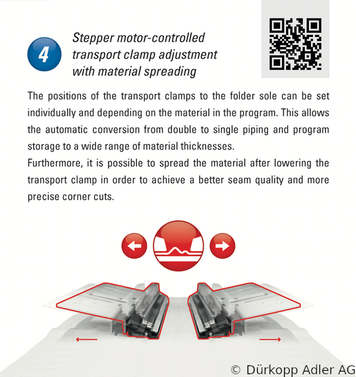 755- Dürkopp Adler 2-Needle lockstitch runstitching of piped pockets, flap pockets and welt pockets (0755 991002 009)