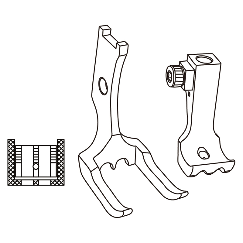KH1510PD Piping Feet — Double piping groove, needle hole in the middle. Groove Size x2 (Double piping)