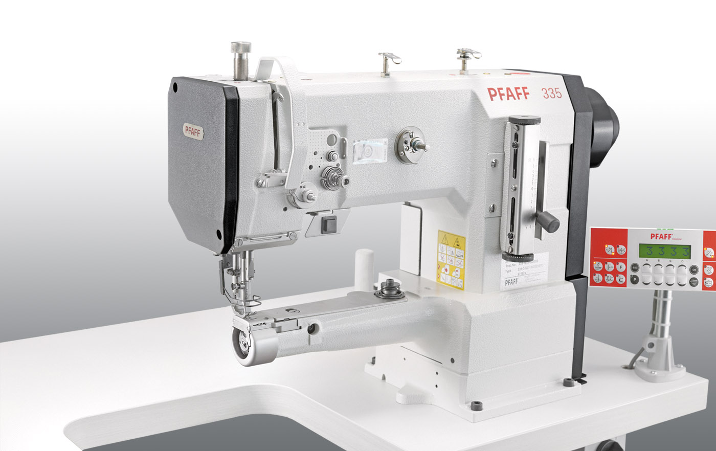 PFAFF 335 Одноигольная машина с рукавной платформой челночного стежка с верхним и нижним и игольным продвижением