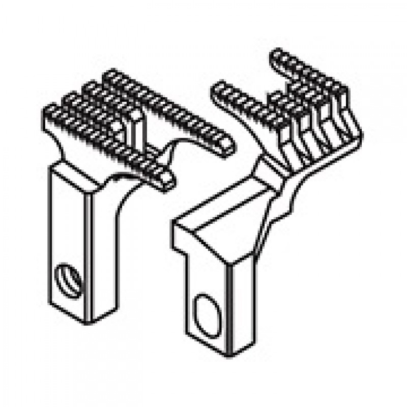 257242-16F Main Feed Dog + 257289-16F Differential Feed Dog — Feed Dog for Pegasus Coverstitch Machine (for 2 Needles) Suitable for machine: