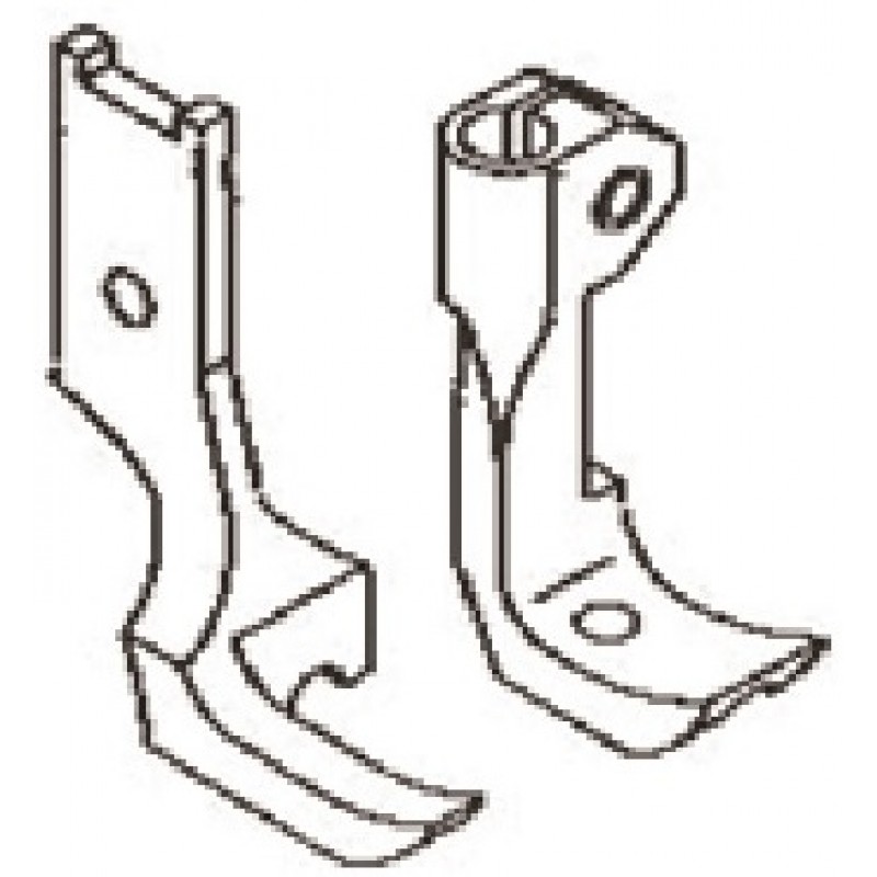 10796LP Presser Foot + 10795LP Feeding Foot — Piping Feet Set Toe & groove are on left side From groove to needle hole : 0mm …