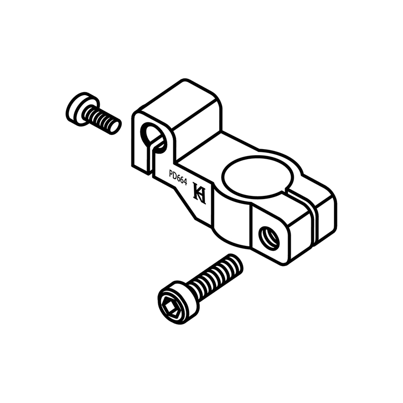 PD664 Suspended Holder — Suspended Holder Fix on presser foot, for attaching guide set/tape attachment. Suitable for machine: