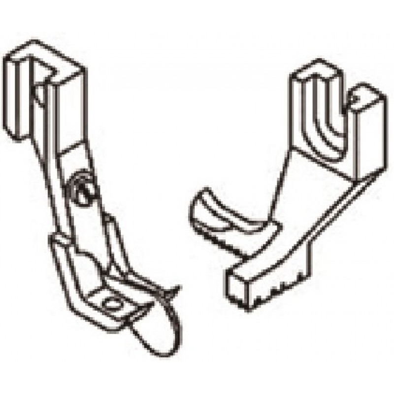 U192B Presser Foot + U193TS Feeding Foot — Feeding Foot with Right Top Stitch Guide, toe on left side *Options: The space between needle hole and right guide Suitable for:
