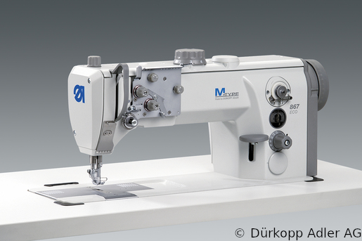867-190020 Dürkopp Adler 1-Needle lockstitch flatbed bottom feed, needle feed and alternating foot top feed sewing machine (0867 990001 055)