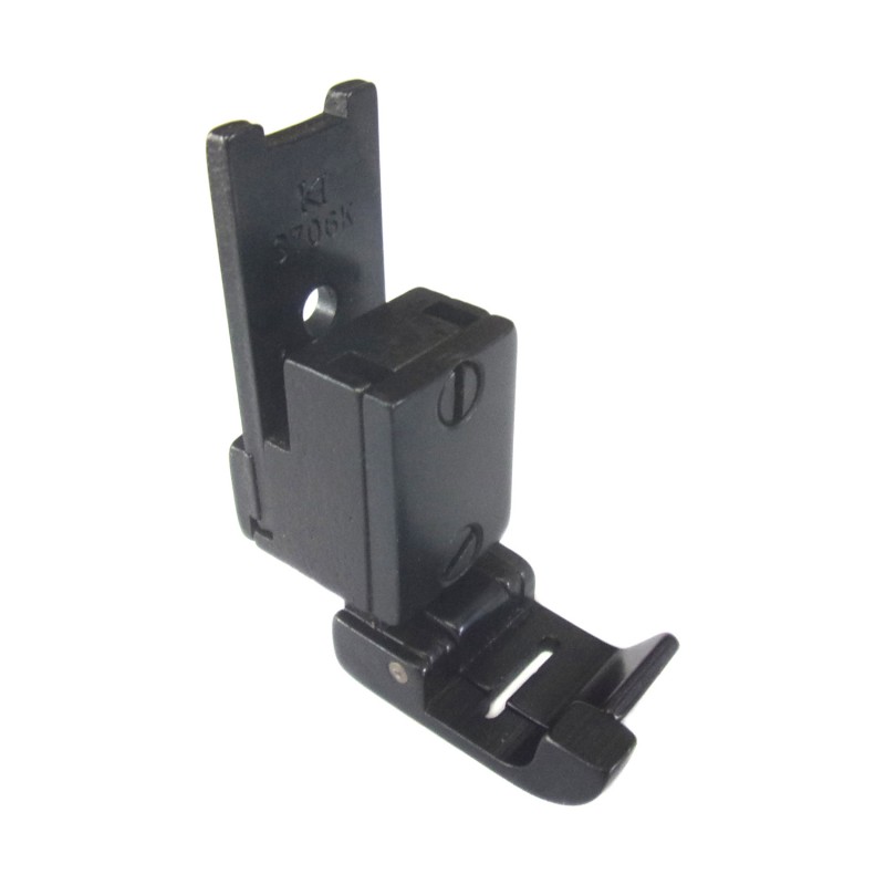 3706K Left Compensating Foot — Left Compensating Foot for Singer / Juki Zigzag Machine For thick fabric. Needle Hole Width : 11mm Right Toe Width : 11.5mm