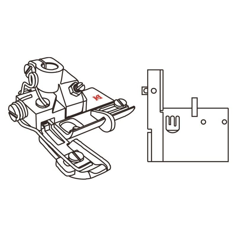 W664K Presser Foot — Presser Foot for Coverstitch Machine Presser Bar Internal Diameter: 6.0mm
