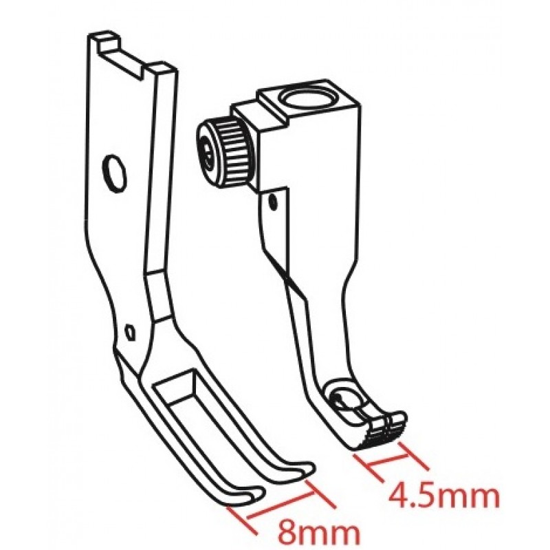 KP1245-N071 Presser Feet — Presser foot width : 8mm Feeding foot width : 4.5mm