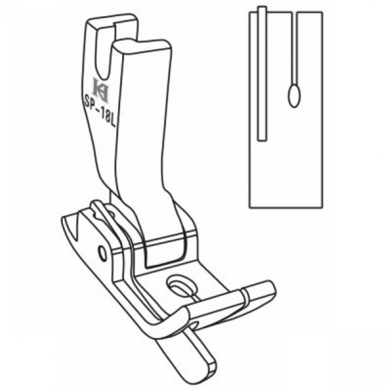 SP-18L Guiding Feet — Presser Feet with Left Compensating Guide for Heavy Duty *Optional size: The space between needle hole and left guide.