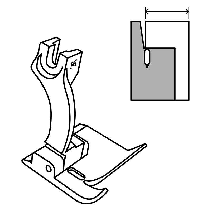 KP274H Guiding Feet — Needle Feed Guiding Feet (for Puller) for Durkopp Adler 274 *Optional size: The space between needle hole and right edge.