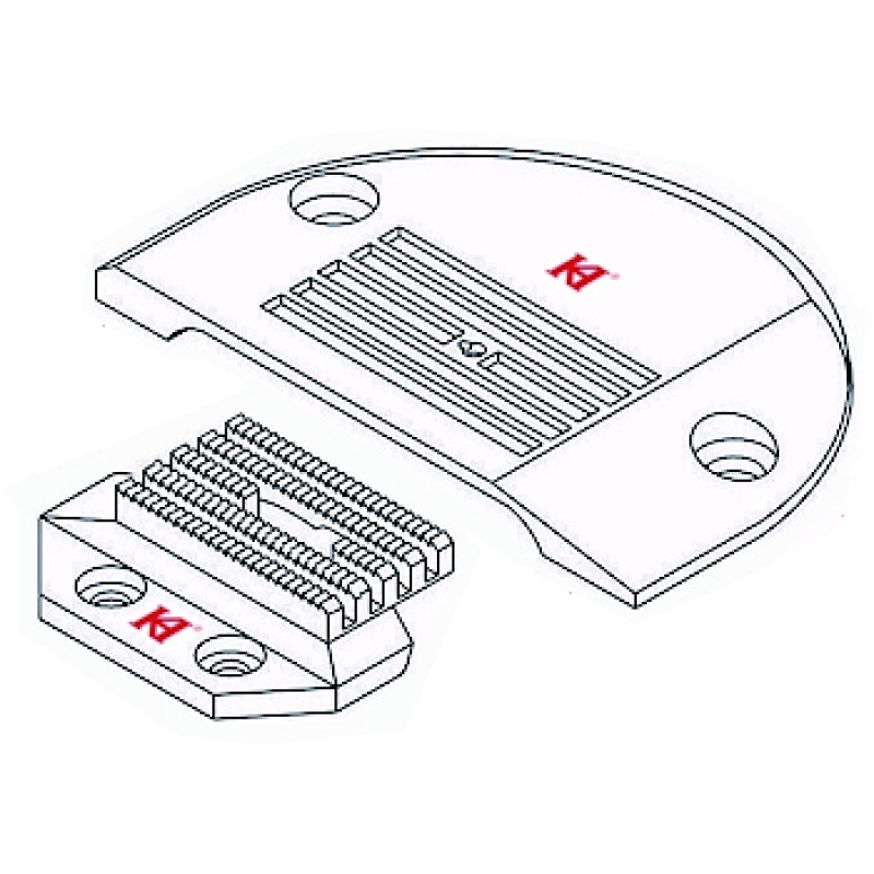 KN5550T Needle Plate + KF5550T Feed Dog — Needle Plate and Feed Dog for Binding (Fine) for Standard / Thread Trimmer Machine Suitable for: Juki : 555, 8700 Juki (Thread Trimmer) : 5550, 9000 Brother : 735, 755 Brother (Thread Trimmer) : 7200, etc.