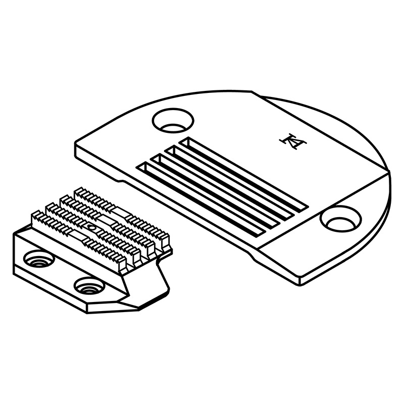 KN5410 Needle Plate + KF5410 Feed Dog — Needle Plate & Feed Dog for 5410 Needle Feed Machine KN5410 Needle Plate KF5410 Feed Dog