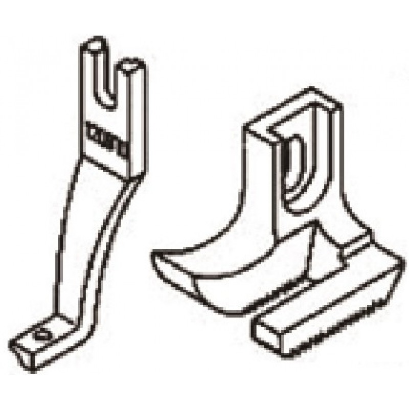 120369 Presser Foot + 120370 Feeding Foot — Piping Feet Set for Singer 16U Groove size: 1/8"