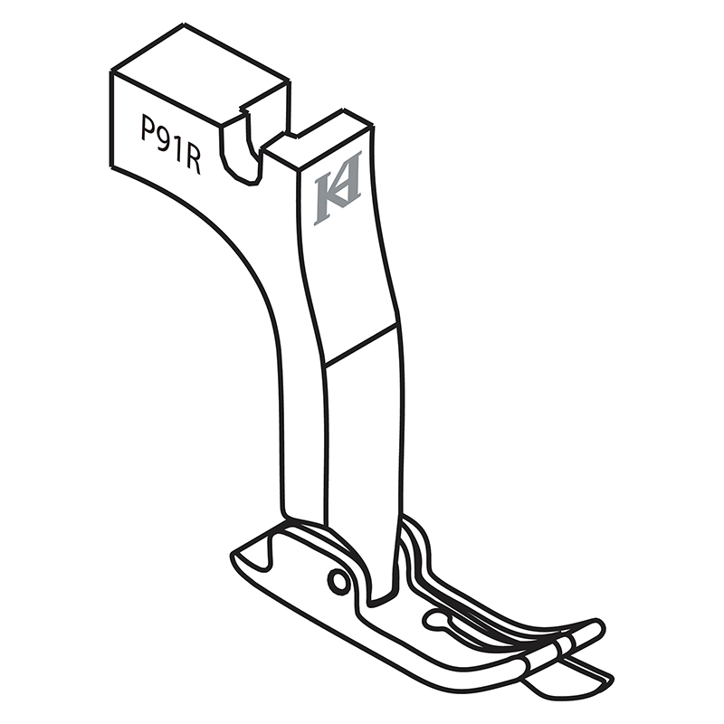 P91R Right Guiding Foot — Right Compensating Foot for Single Needle Machine with Puller *Options: The space between needle hole and right guide