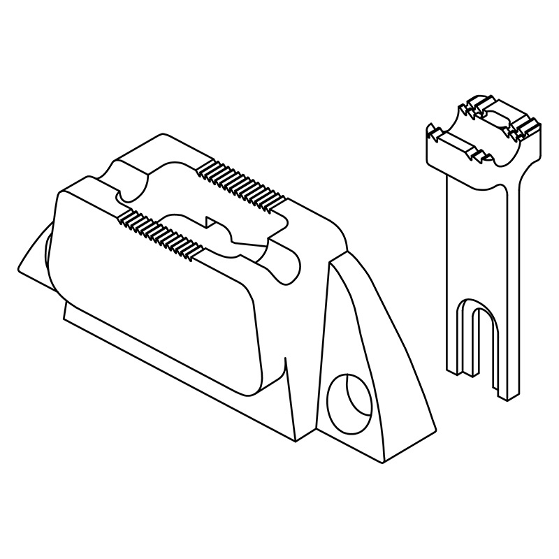 KH869WP-NP Needle Plate + KH869WP-FD Feed Dog — Raised, Small Needle Plate and Feed Dog Set with Piping Groove for Durkopp Adler 869 Piping size: 6mm Feed dog feeding size: 13.5mm x 12mm