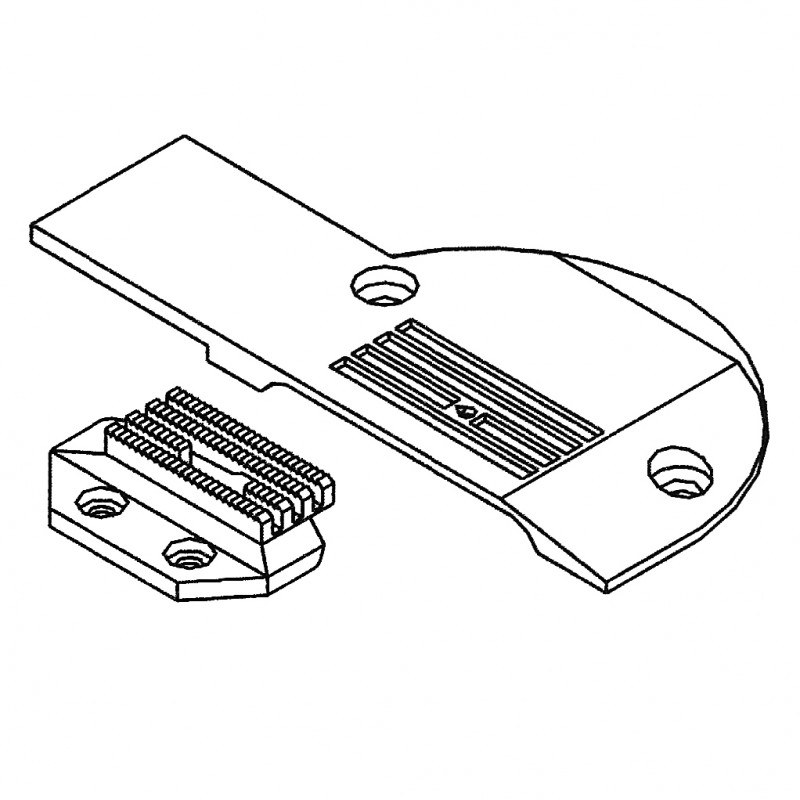 KN5550TP Needle Plate + KF5550T Feed Dog — Needle Plate and Feed Dog for Binding (Fine) for Standard / Thread Trimmer Machine with Puller Suitable for: Juki : 555, 8700 Juki (Thread Trimmer) : 5550, 9000 Brother : 735, 755 Brother (Thread Trimmer) : 7200, etc.