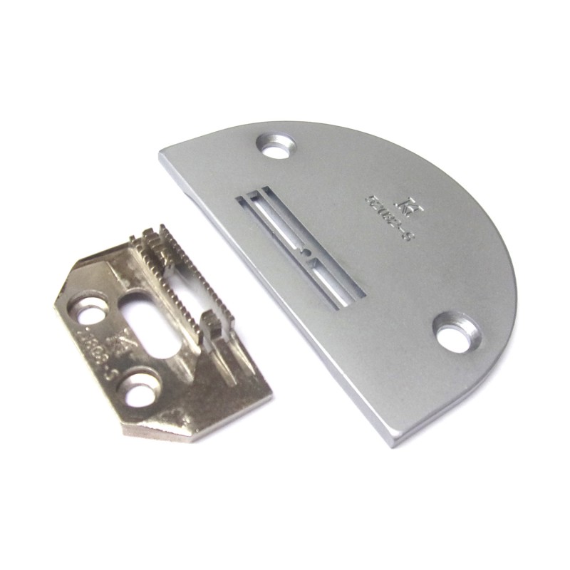 52032-S Needle Plate + 11898-S Feed Dog — Needle Plate and Feed Dog for Single Needle Lockstitch Flat Bed Machine Suitable for stuffed toys. 52032-S Needle Plate Length: 27mm 11898-S Feed Dog Teeth Size (L x W): 20mm x 6mm