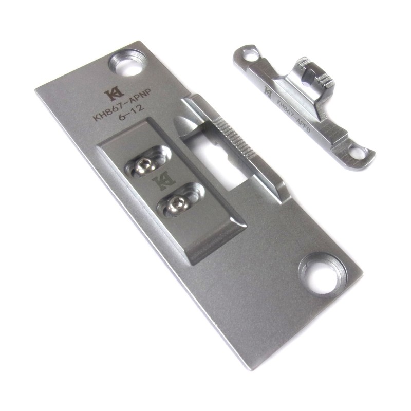 KH867-APNP/APFD Gauge Set — Needle Plate and Feed Dog for PipingPiping size is adjustable.Piping size: 6 ~ 12mm