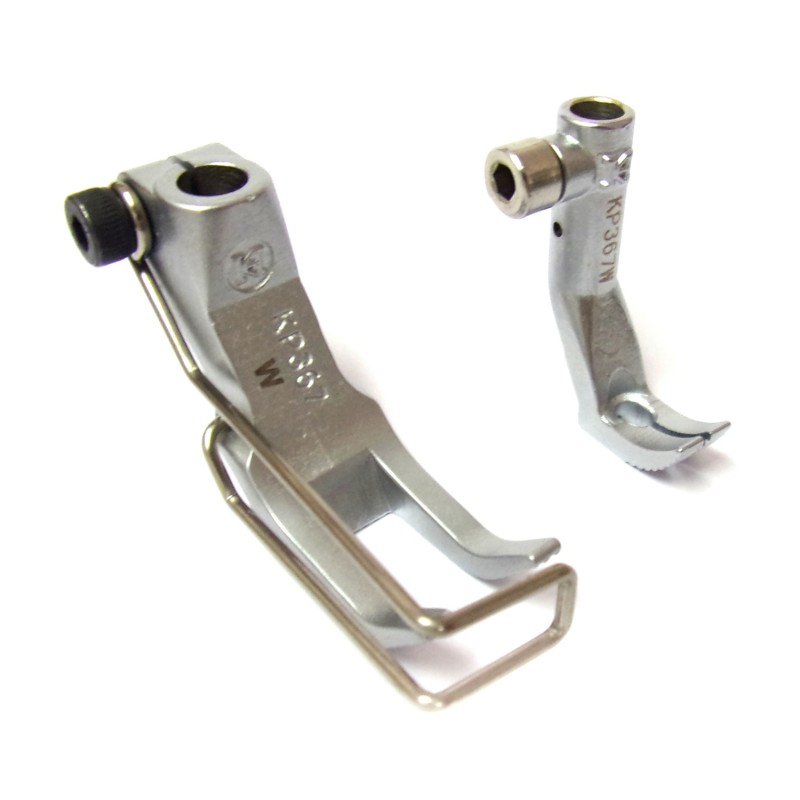 KP367W Standard Feet — ApplicationStandard stitchSpecificationPresser foot width: 15mmFeeding foot width: 7.5mmMaximum stitch length: 9mmGenuine part numberDurkopp Adler: 0367 220993 / 0467 220043 (Presser foot) + 0467 220013 (Feeding foot)Juki: 107-12552 (Presser foot) + 107-11653 (Feeding foot)Compatible machine modelsDurkopp Adler: 367, 467, 667, 669, 767, 768, 867, 868, 869, 1767Juki: LU-1509N, LU-1511N, LU-1521N, LU-2210, LU-2212N, LU-2216N, LU-2220N, LU-2810A, LU-2810A-7, LU-2828A, PLC-2710Brother: LS2-B891Seiko: BBW-8BLVetron: 5000, 5010, 5100, 5110Sunstar: KM-1060BL, KM-1070BLHighlead: GC20688, GC24688Global: WF-1767 series