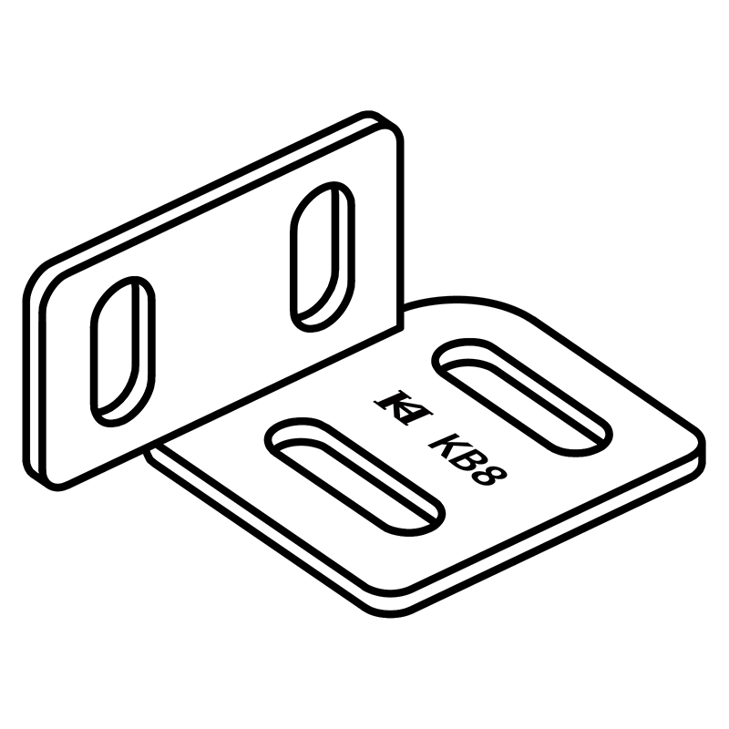 KFB8 Binder Base Bracket — Binder Base Bracket Front / rear movable. *The binder requires 2 screw holes with 16mm distance for mounting the bracket.