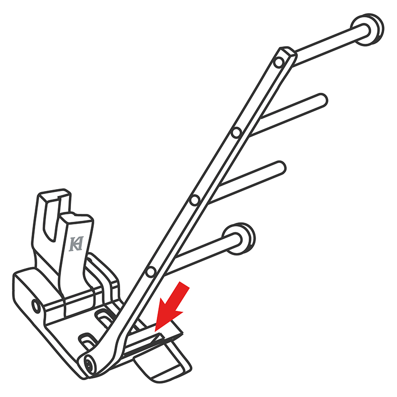 KP380GT Tape Attaching Feet — Double Needle Tape Attaching Feet