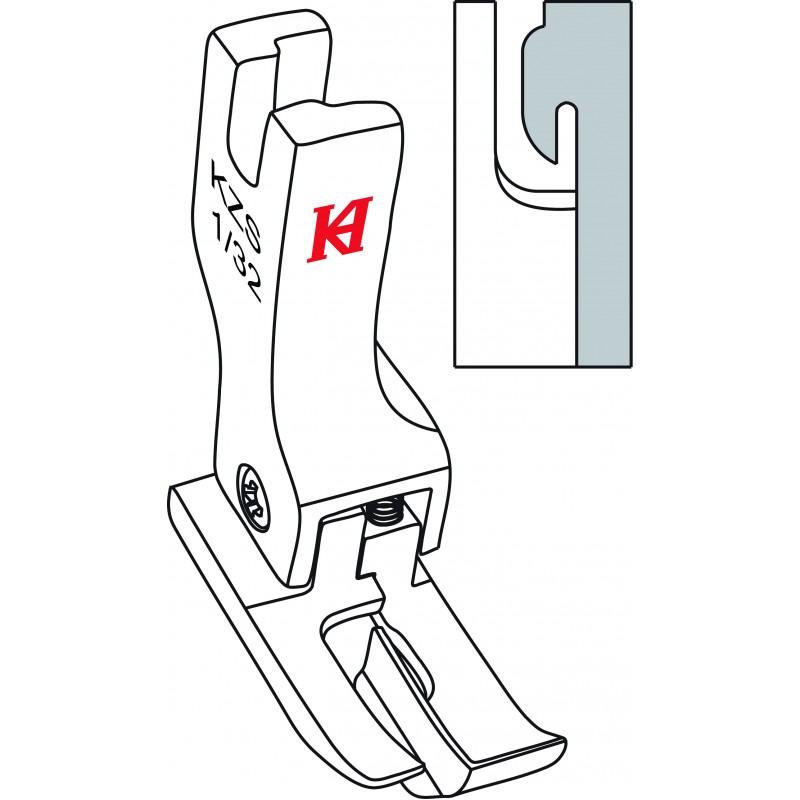 KZS Collar Attaching Feet — Collar Attaching Feet (Invisible Stitch) Size: 1/32"
