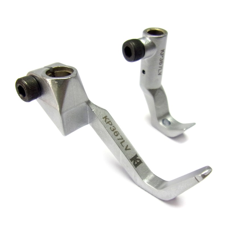 KP367LV Cording Feet — Left cording feet set for climbing cross seamsPresser foot width : 4.6 mmFeeding foot width : 6.5 mm