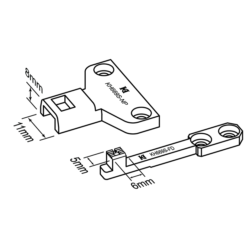 KH669S Needle Plate + Feed Dog — Raised needle plate and feed dog set for Durkopp Adler 669 Max. stitch length : 3.5 mm Feed dog feeding Width : 5.8 mm